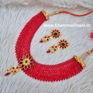 red moti necklace