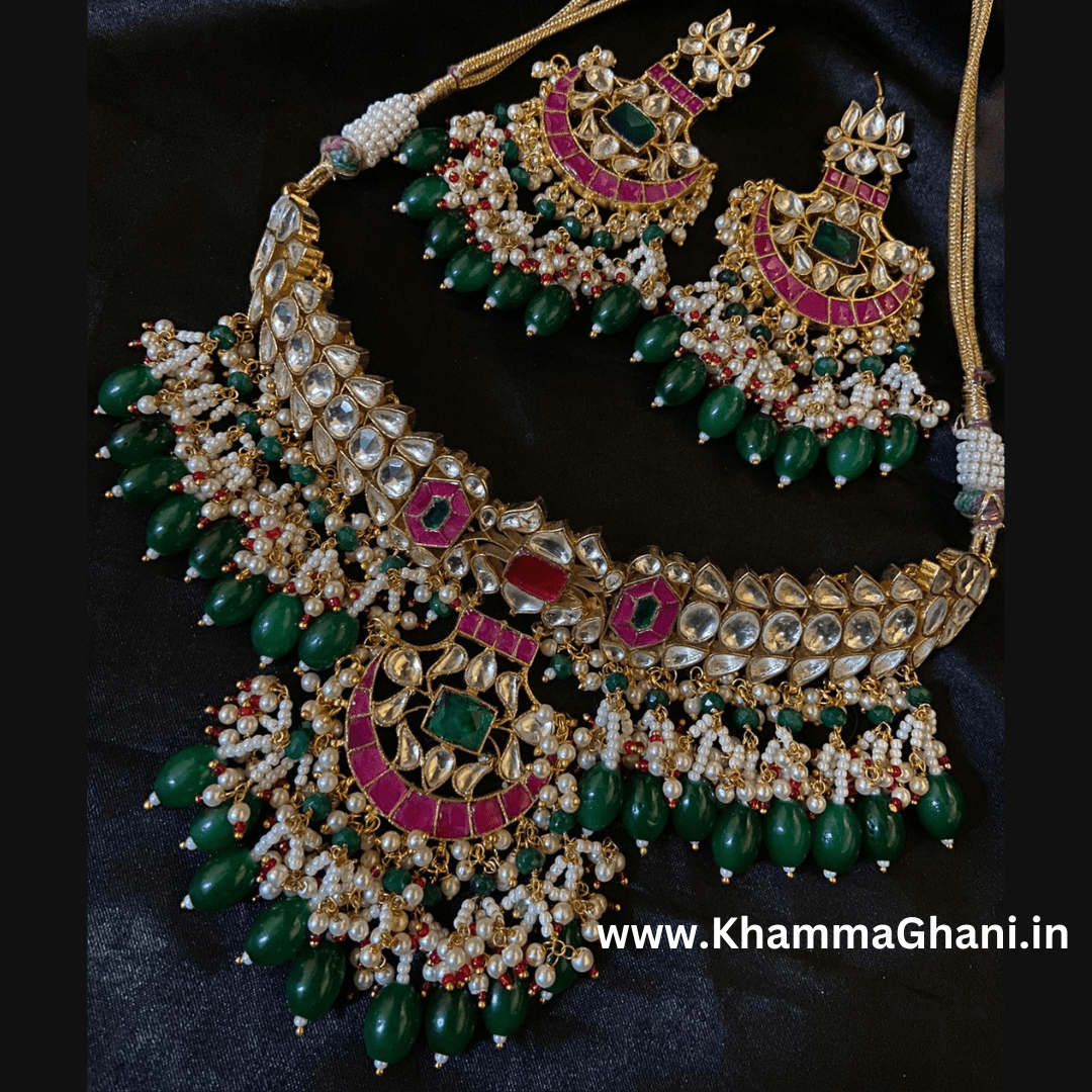 Green Kundan Bridal Necklace Earring