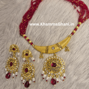 traditional moti necklace with earrings